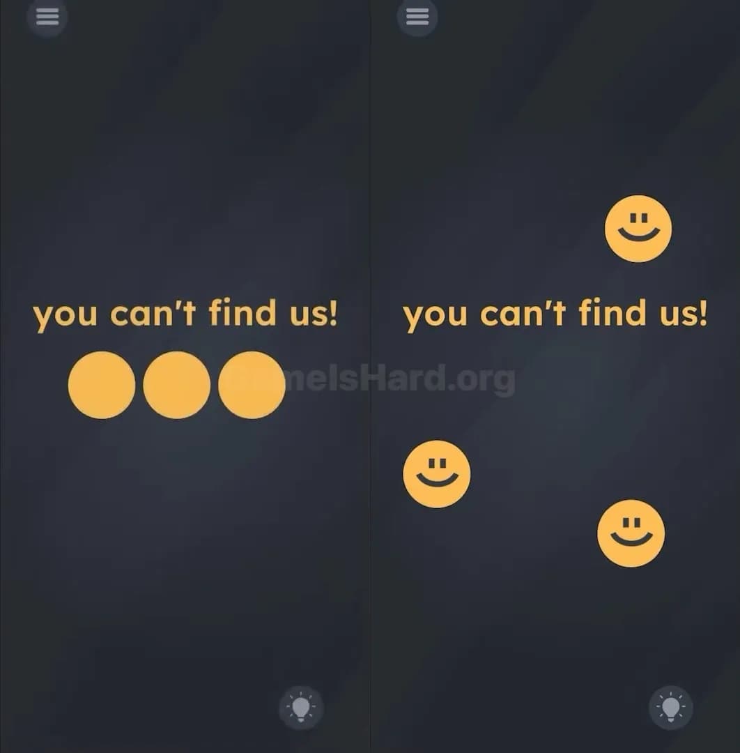 Game is hard level: "you can't find us"